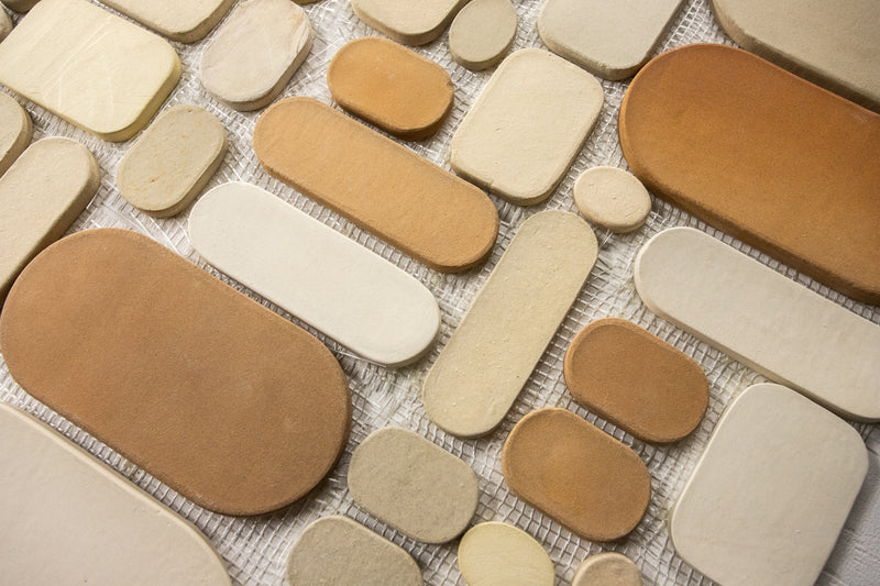 Handmade Unique Pebble Shapes Terra Cotta Tiles - H78D9D_SetA_2C