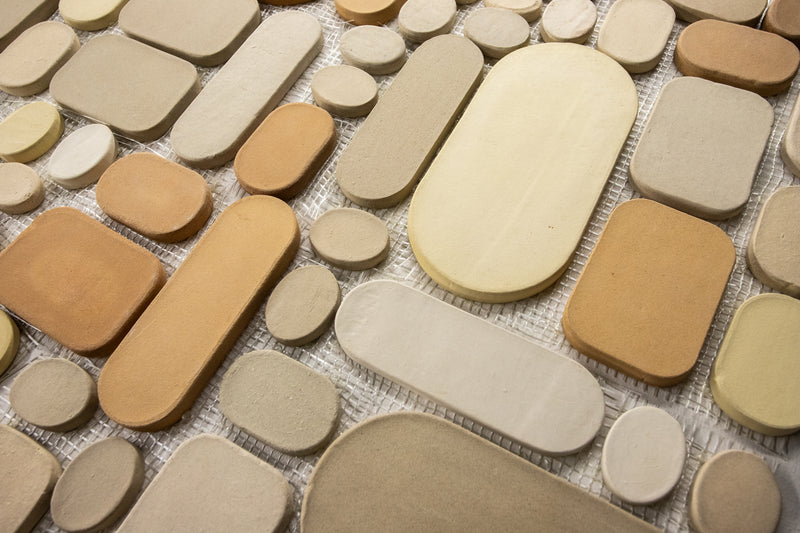 Handmade Unique Pebble Shapes Terra Cotta Tiles - H78D9D_SetA_2C