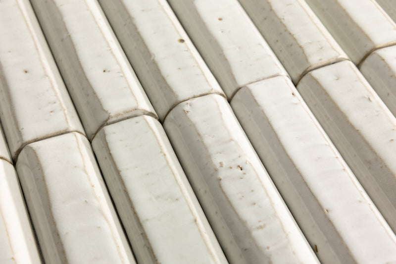 Flat Fluted White Tiles - HAKGGE-WS