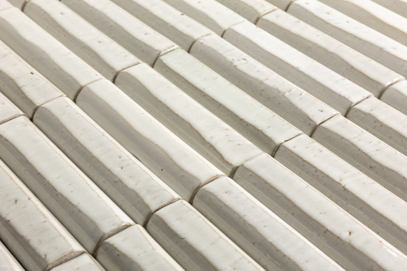 Flat Fluted White Tiles - HAKGGE-WS