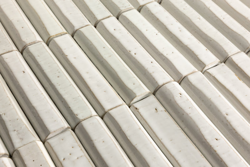 Flat Fluted White Tiles - HAKGGE