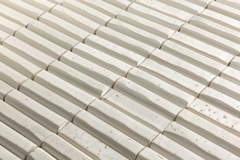 Flat Fluted White Tiles - HAKGGE