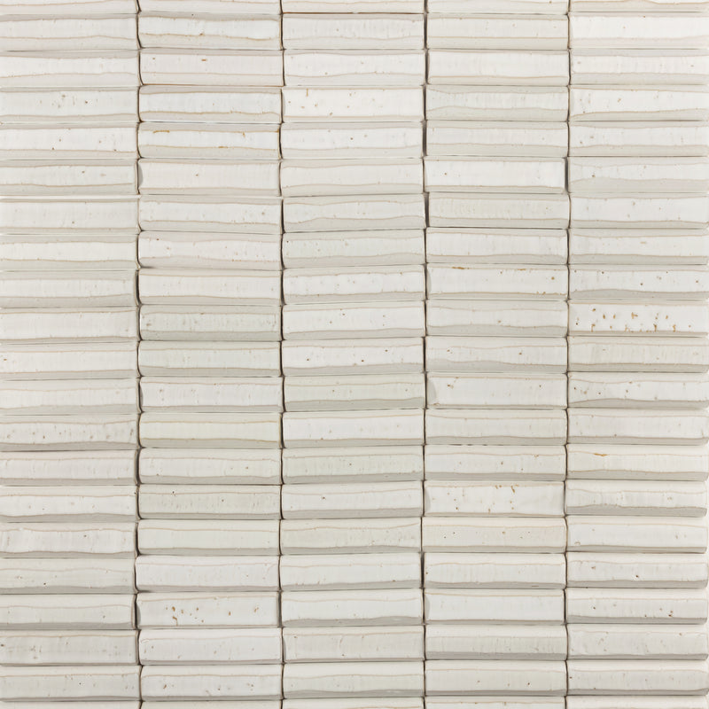 Flat Fluted White Tiles - HAKGGE