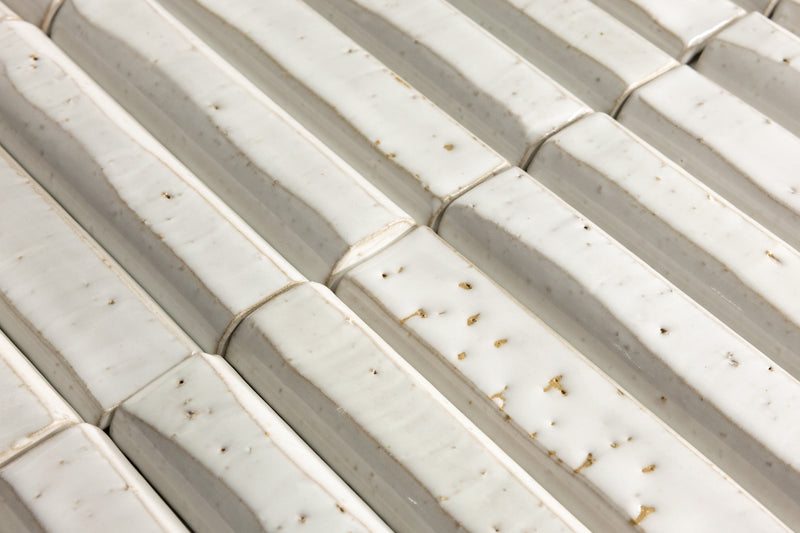 Flat Fluted White Tiles - HAKGGE