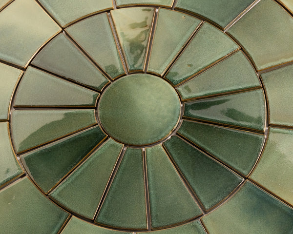 Green Circle Pattern Square Set Tiles - HCCBBH-EX