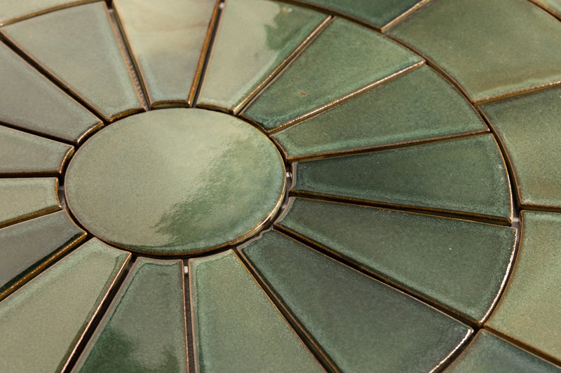 Green Circle Pattern Square Set Tiles - HCCBBH-EX
