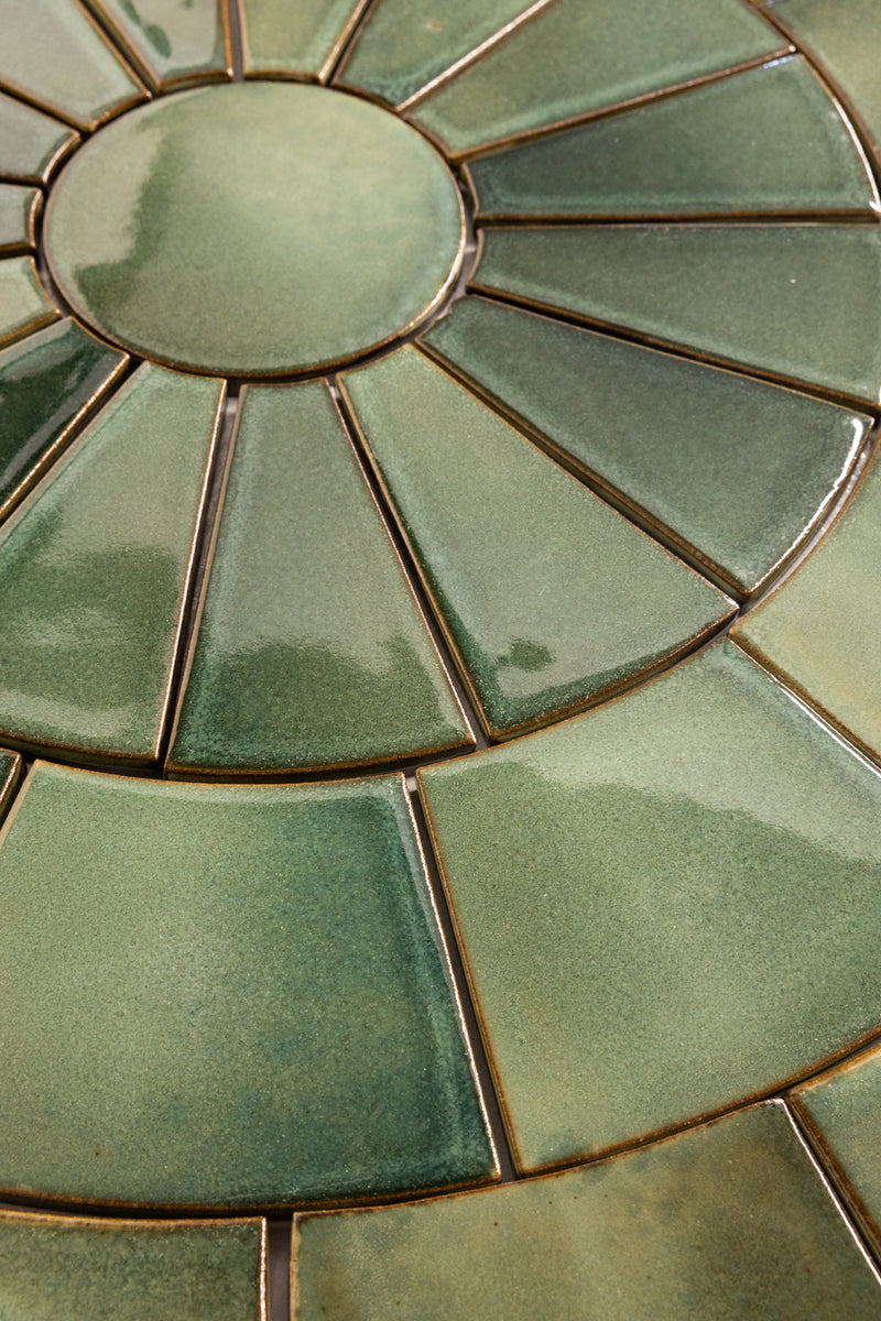 Green Circle Pattern Square Set Tiles - HCCBBH-EX