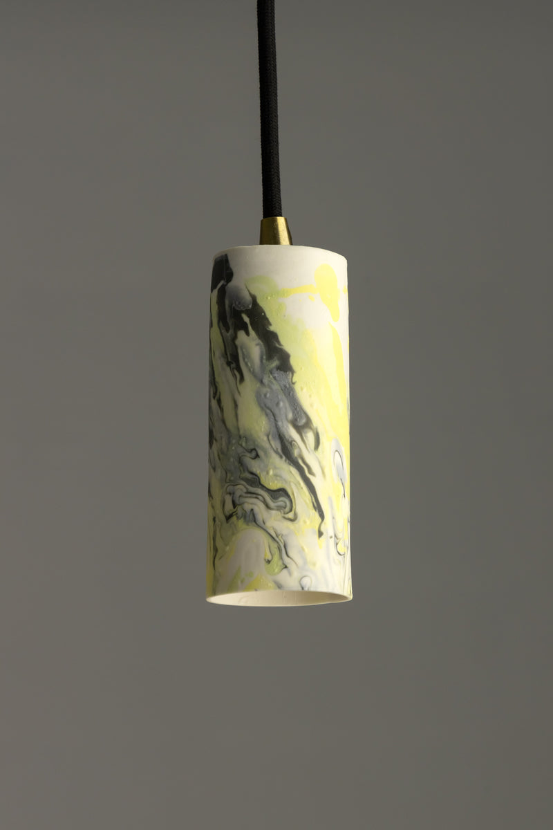 Grey & Yellow Porcelain Pendant Light - HCIEDF