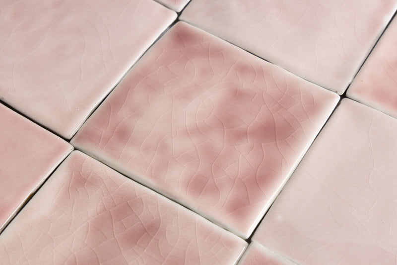 Pink Handmade Square Tiles HDHETK_2B