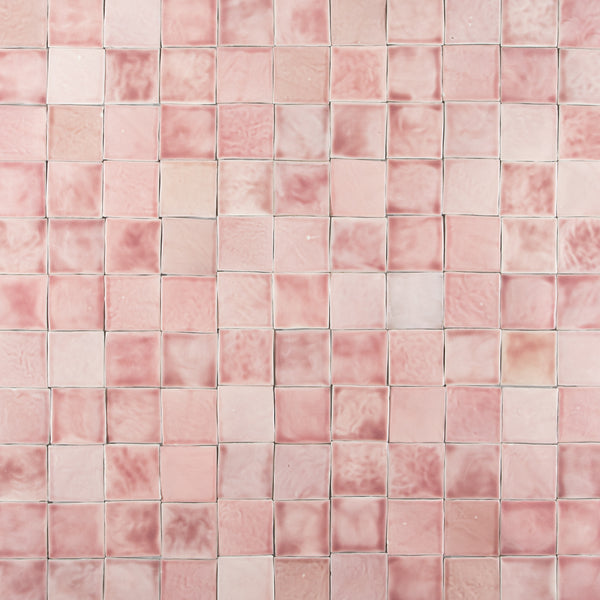 Pink Handmade Square Tiles HDHETK_2B