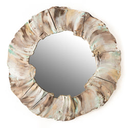 Experience artistry with our Wavy Matt Glaze Frame. Confident brush strokes blend peachy orange hues with hints of aqua and sepia, creating a stunning masterpiece accented by creamy linen hues. - HGDLKK
