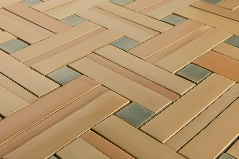 Peach & Green Blend Handmade Tiles - COMP-HHLCFE-WS