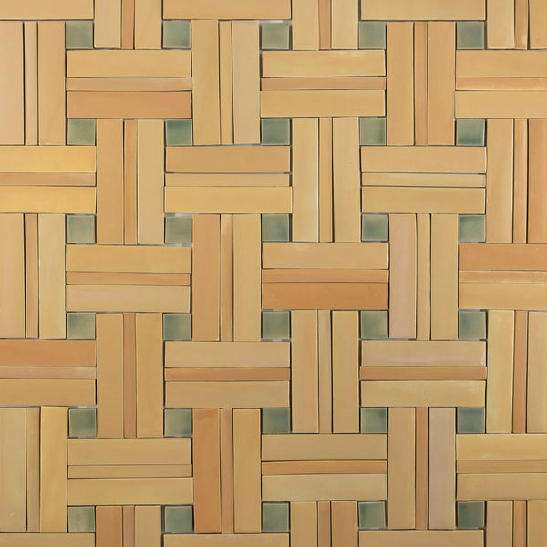 Peach & Green Blend Handmade Tiles - COMP-HHLCFE-WS