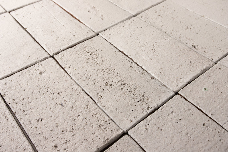 Rectangular Textured Ceramic Tiles - Craft an Atmosphere with Dry White Matt Finish - HVL5M9