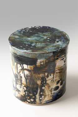 Expressive Abstract Ceramic Art Side Table - HXQSEC