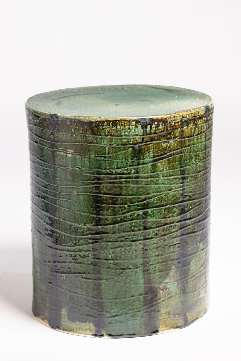 Green Hand-Made Ceramic Side Table 390mm - IBCIBC