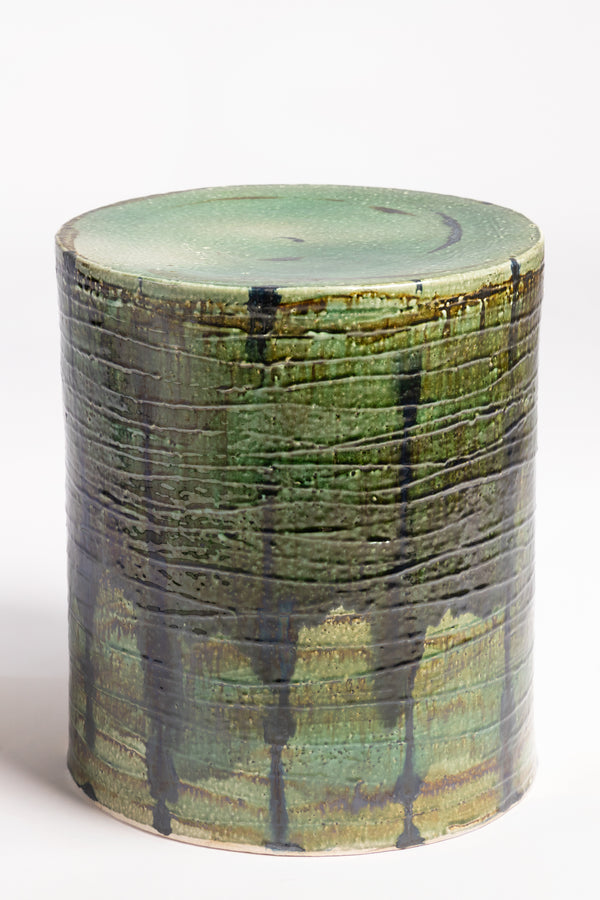 Green Hand-Made Ceramic Side Table 390mm - IBCIBC