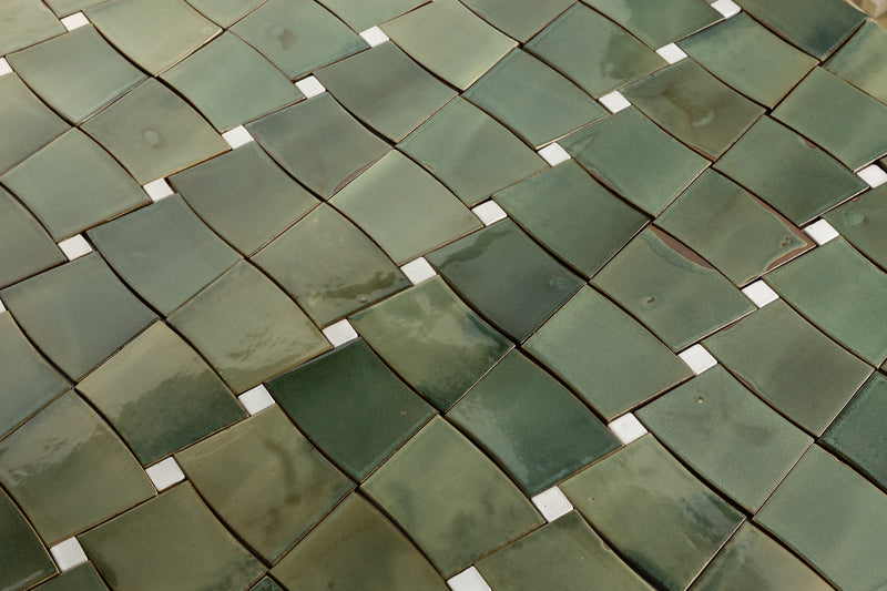 Green Radius Tiles - ICQB7F-WS