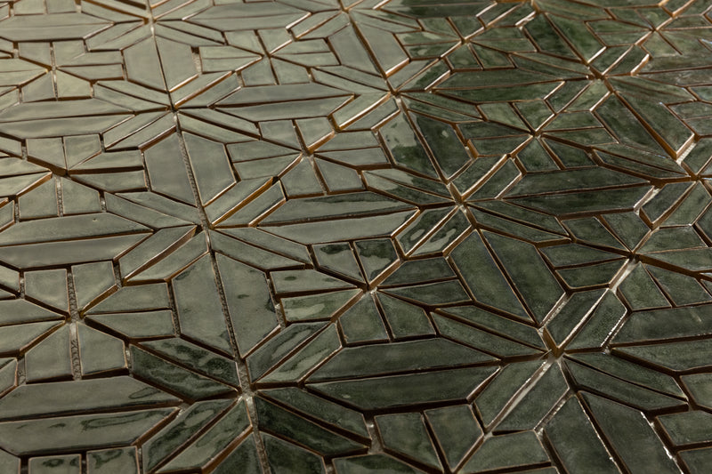 Dark Green Tiles Mosaic Pattern - IPQGI4-WS