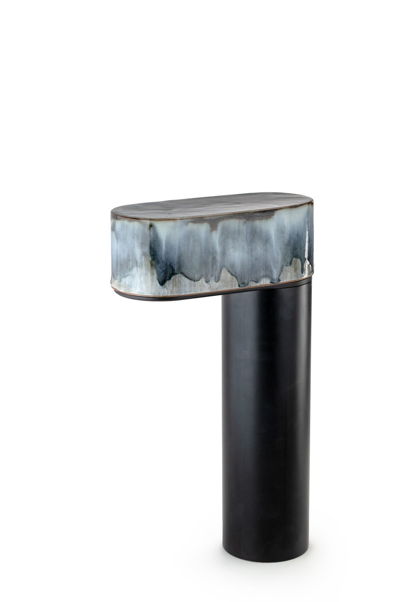 Blue Hand-Made Ceramic Outdoor Lantern - J6HW8R