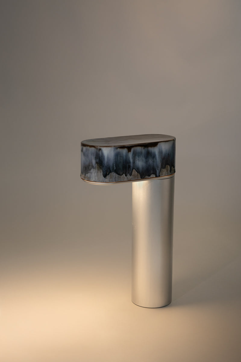 Blue Hand-Made Ceramic Outdoor Lantern - J6HW8R