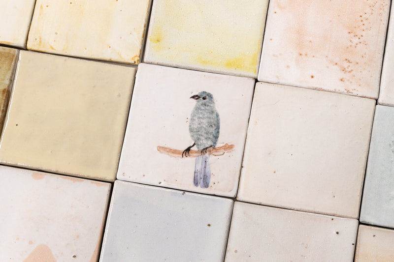 Collection of Birds and Geometric Shapes on a Variety of Soft Coloured Tiles JAKJAK-WS