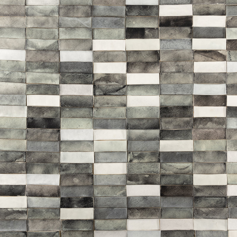 Grey Vertacle Rectangle Rectangular Tile White & Grey JANZMT_13B – VEELVLAK-Frēodōm