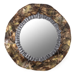 Medium Pewter & Brown Ceramic Mirror Ø600mm - JHIELF