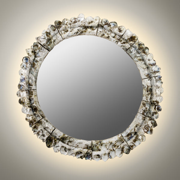 White & Brown Ø1000mm Ceramic Mirror - JHXCVX