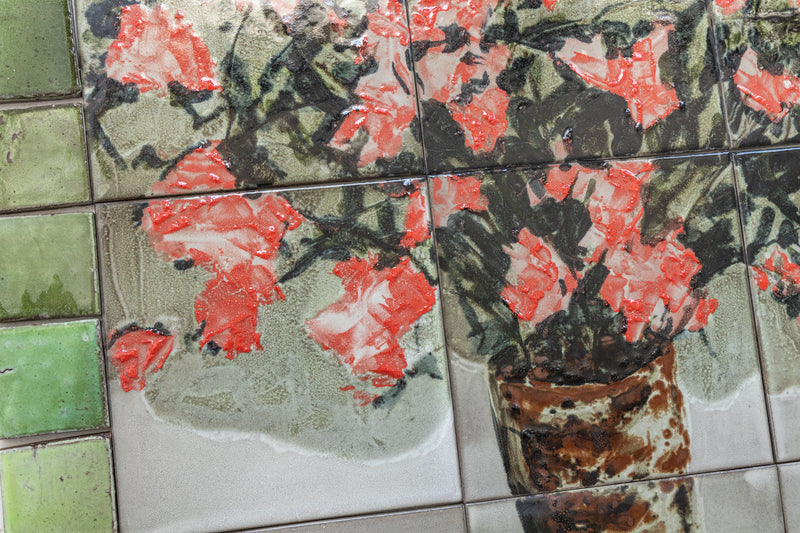 1.39m² Flowers in Vase Ceramic Mural - JQGZQX