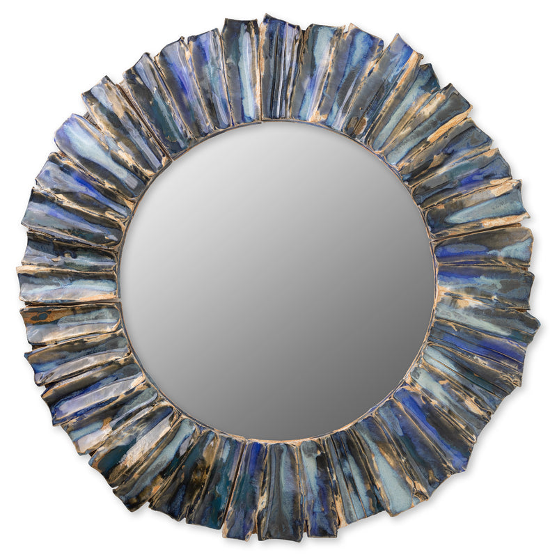 Blue & Tan Mirror Ø600mm - KBECHA