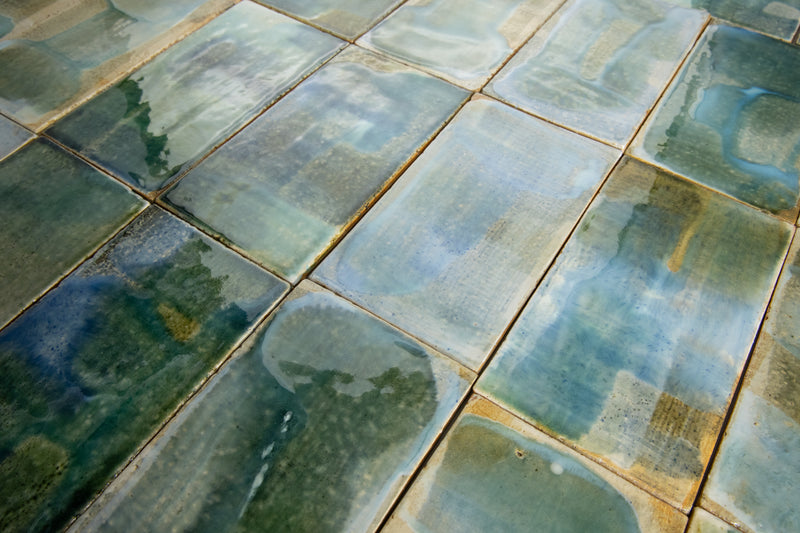 Hand-Painted Green & Blue Tiles - KCGKEG