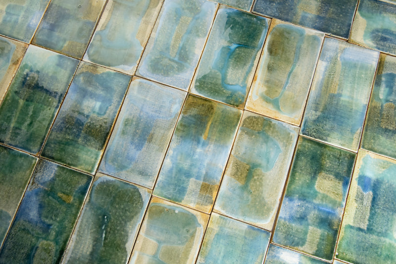 Hand-Painted Green & Blue Tiles - KCGKEG