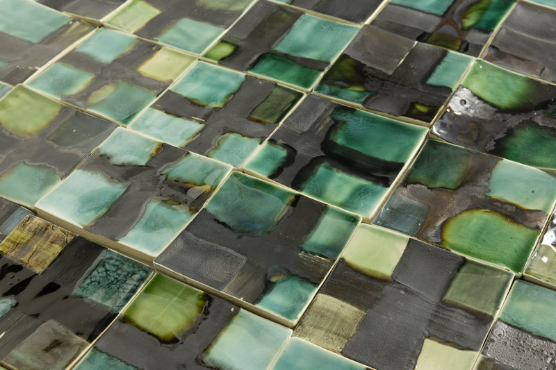 Green & Teal Square Tiles - KCMFJL-WS