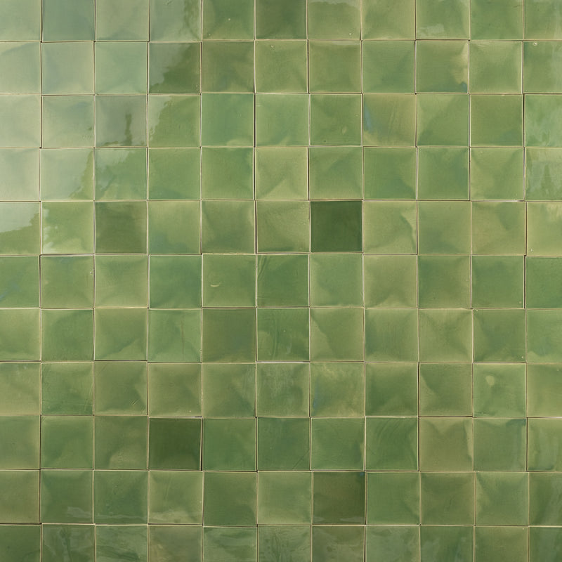 Glossy Green Square Tile - KHAJKM-WS
