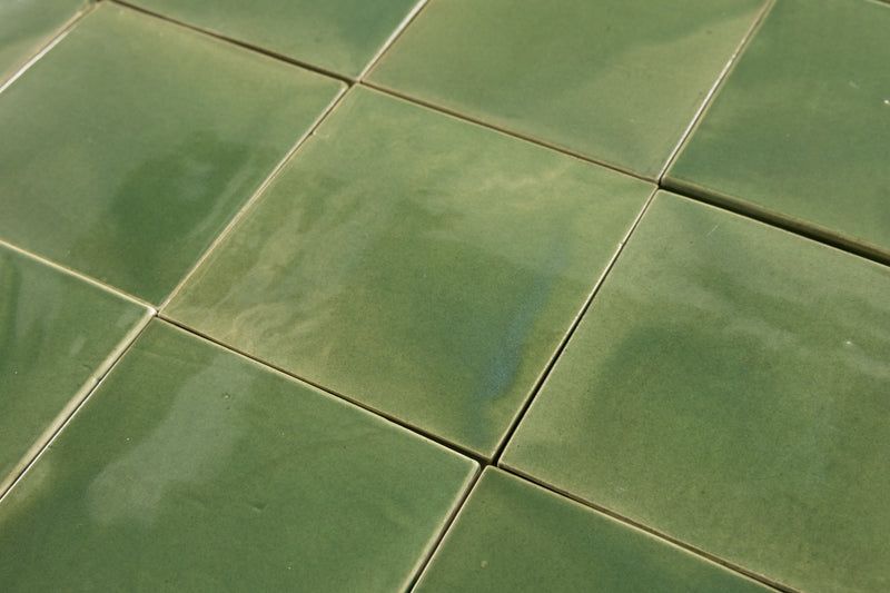 Glossy Green Square Tile - KHAJKM-WS