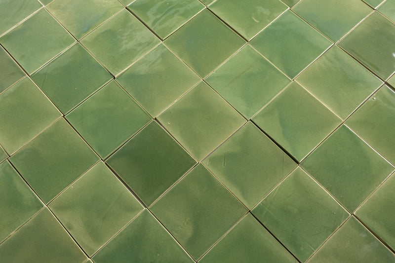 Glossy Green Square Tile - KHAJKM-WS