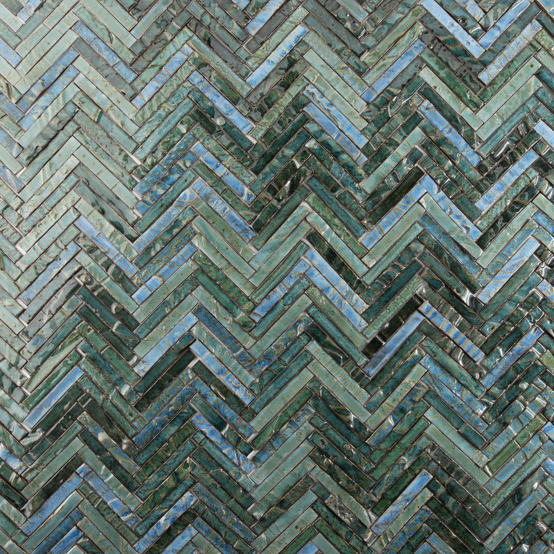 Elegant Slender Blue & Green Ceramics Tiles - KHLBCA-WS