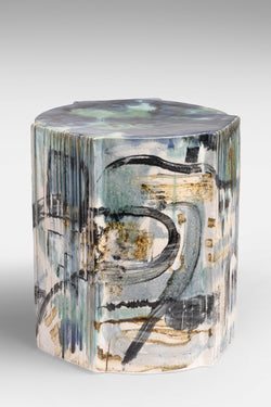 Abstract Hand-Painted Ceramic Side Table 365mm - KKMAFC