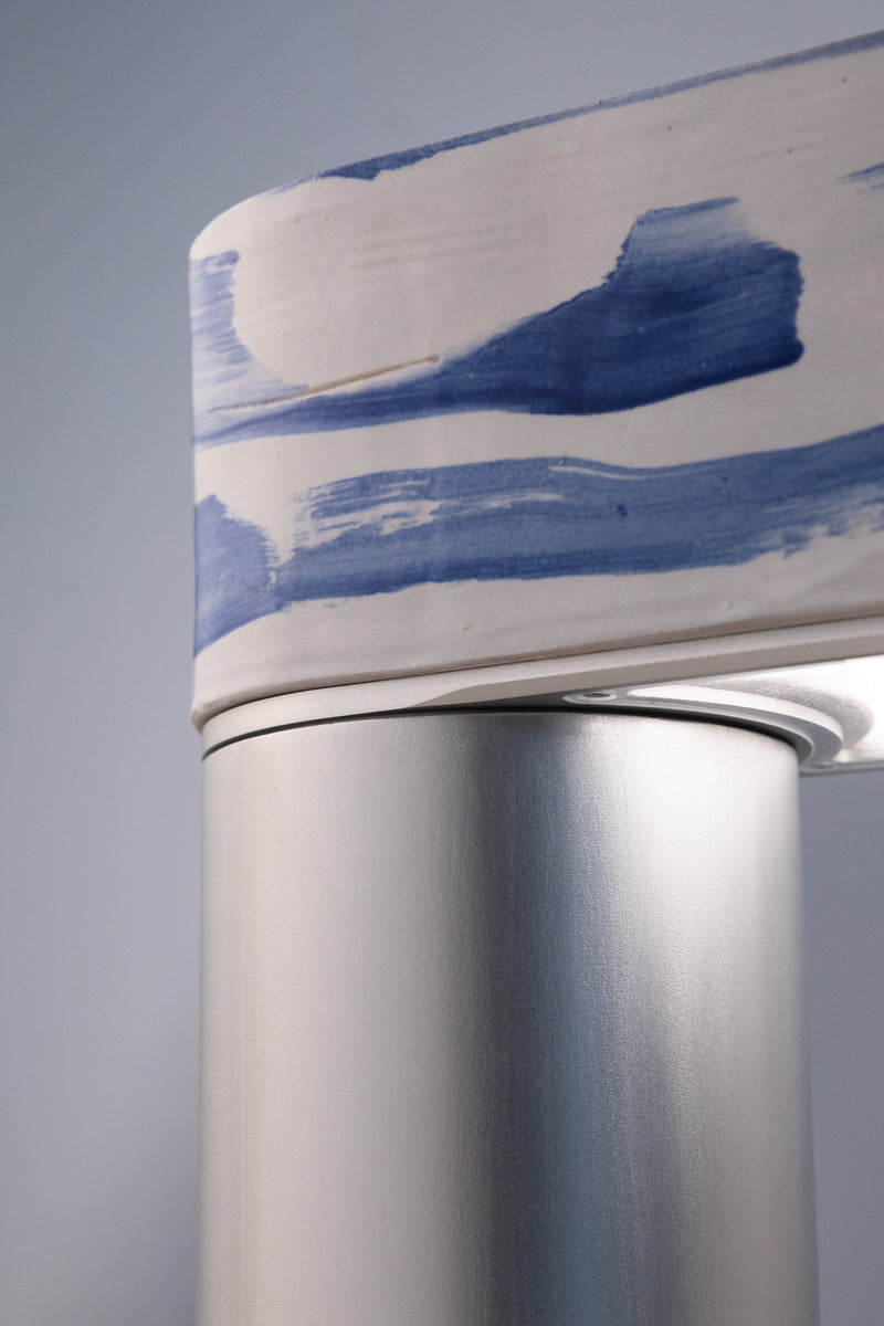 Blue & White Hand-Painted Ceramic Outdoor Lantern - KLBP7W