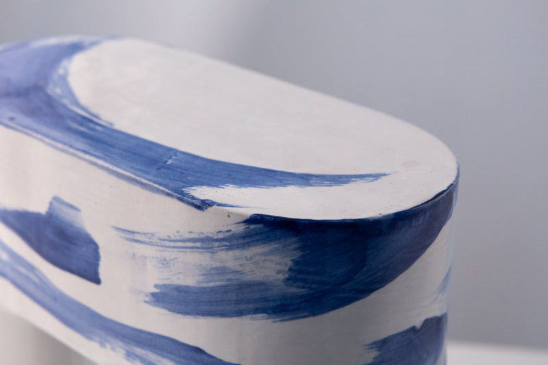 Blue & White Hand-Painted Ceramic Outdoor Lantern - KLBP7W