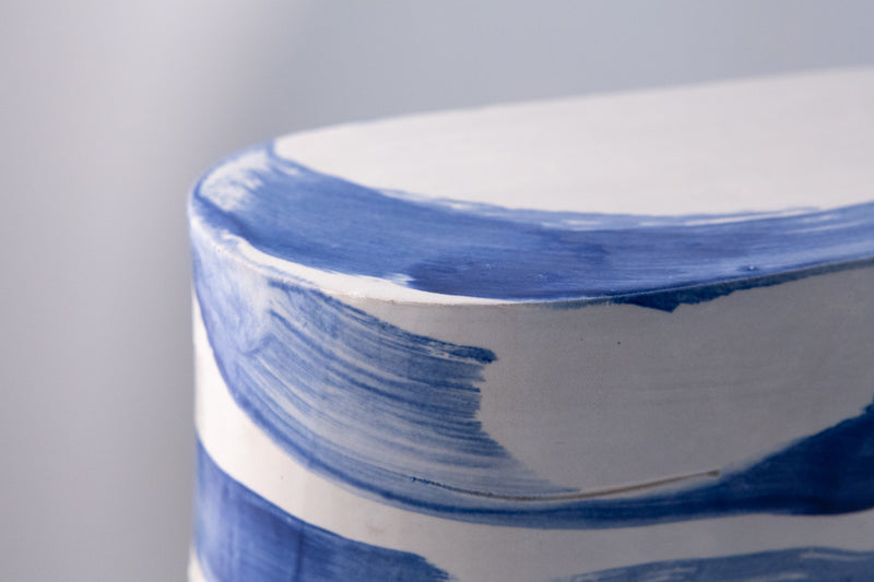 Blue & White Hand-Painted Ceramic Outdoor Lantern - KLBP7W