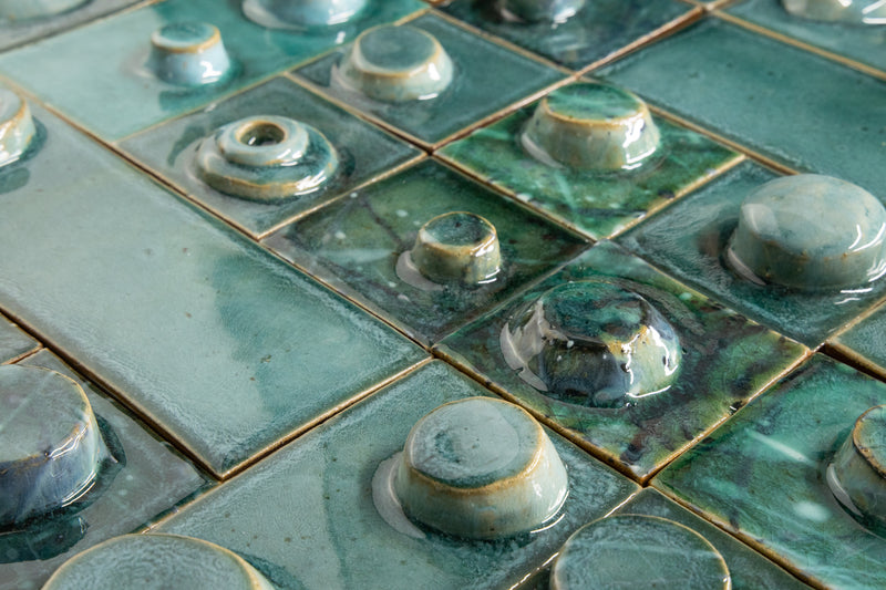 Artistic Hand-Sculpted Green 3D Tiles KMDWMM_19B