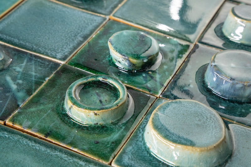 Artistic Hand-Sculpted Green 3D Tiles KMDWMM_19B