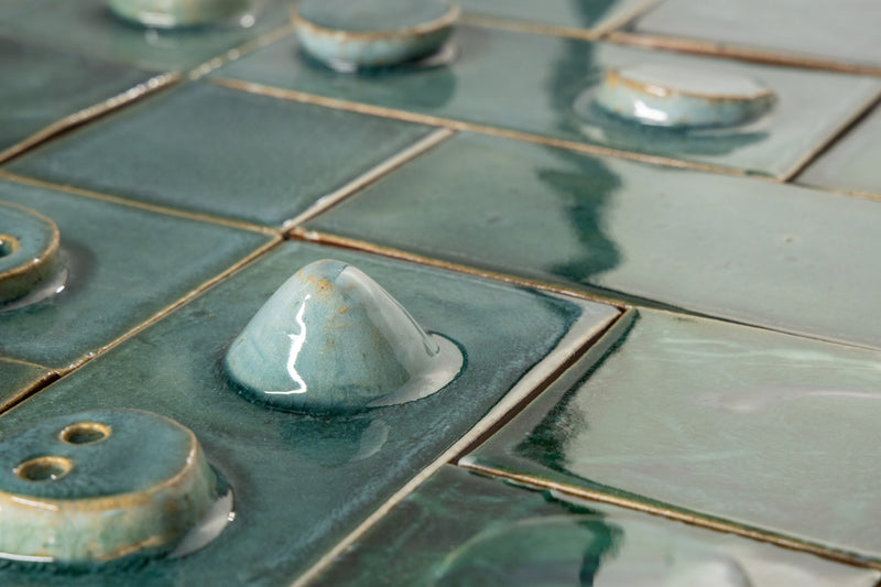 Artistic Hand-Sculpted Green 3D Tiles KMDWMM_19B