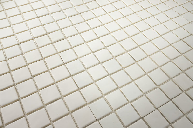 White Handmade Square Tiles on Mesh - LGILHB - WS_18B