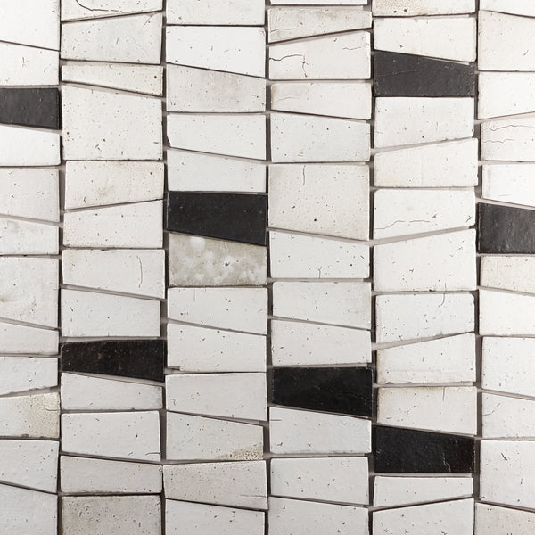 Matt Black & White Blend of Angled Tiles LGNLGY
