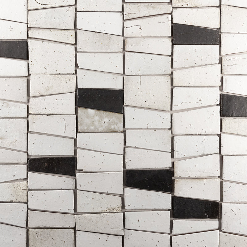 Angled Tile Design Matt Black & White Blend of Angled Tiles LGNLGY – VEELVLAK-Frēodōm