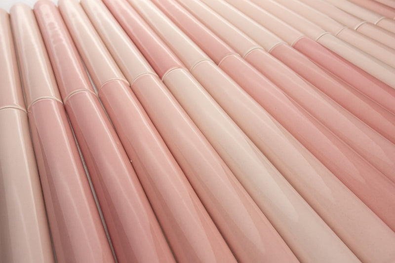 Elegant 300mm Pink Half Pipes - Handcrafted Beauty for a Focal Point or Feminine Bathroom - LKDD01-EX
