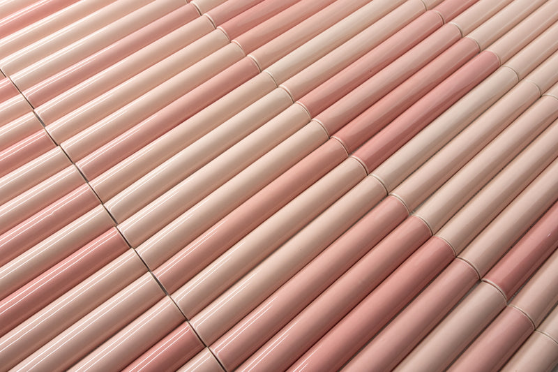Elegant 300mm Pink Half Pipes - Handcrafted Beauty for a Focal Point or Feminine Bathroom - LKDD01-EX